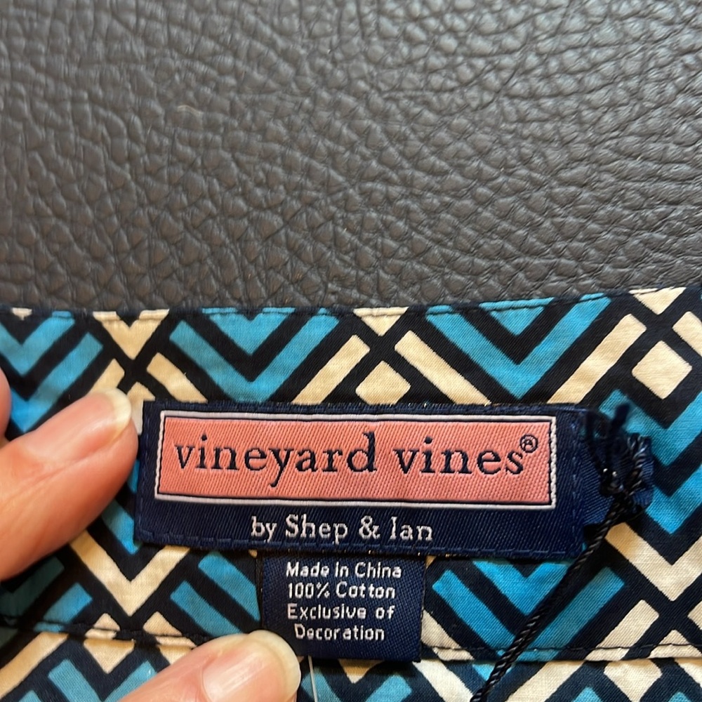 Vineyard Vines Block Island Tunic VV Flag Geo-Malibu size Small NWT - Picture 5 of 8